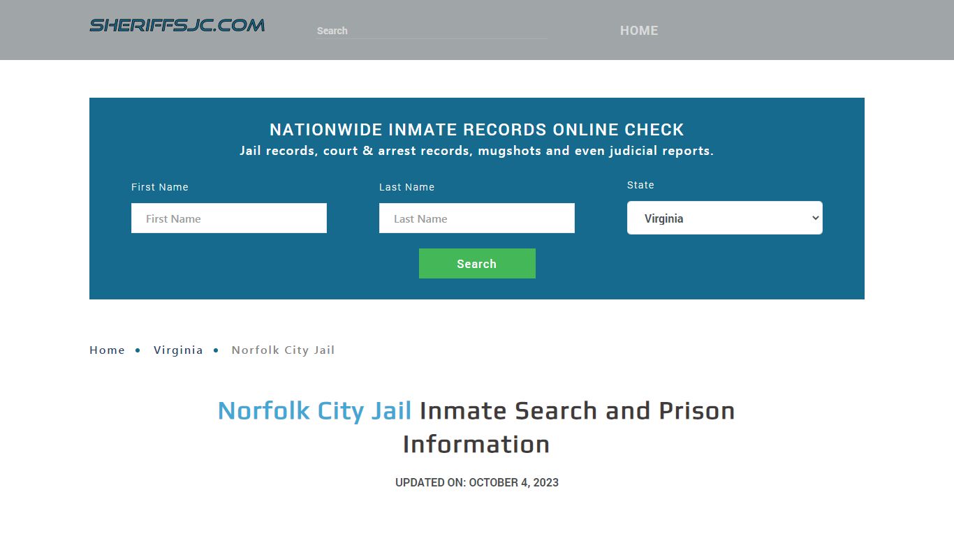 Norfolk City Jail Inmate Search, Visitation, Phone no. & Mailing ...